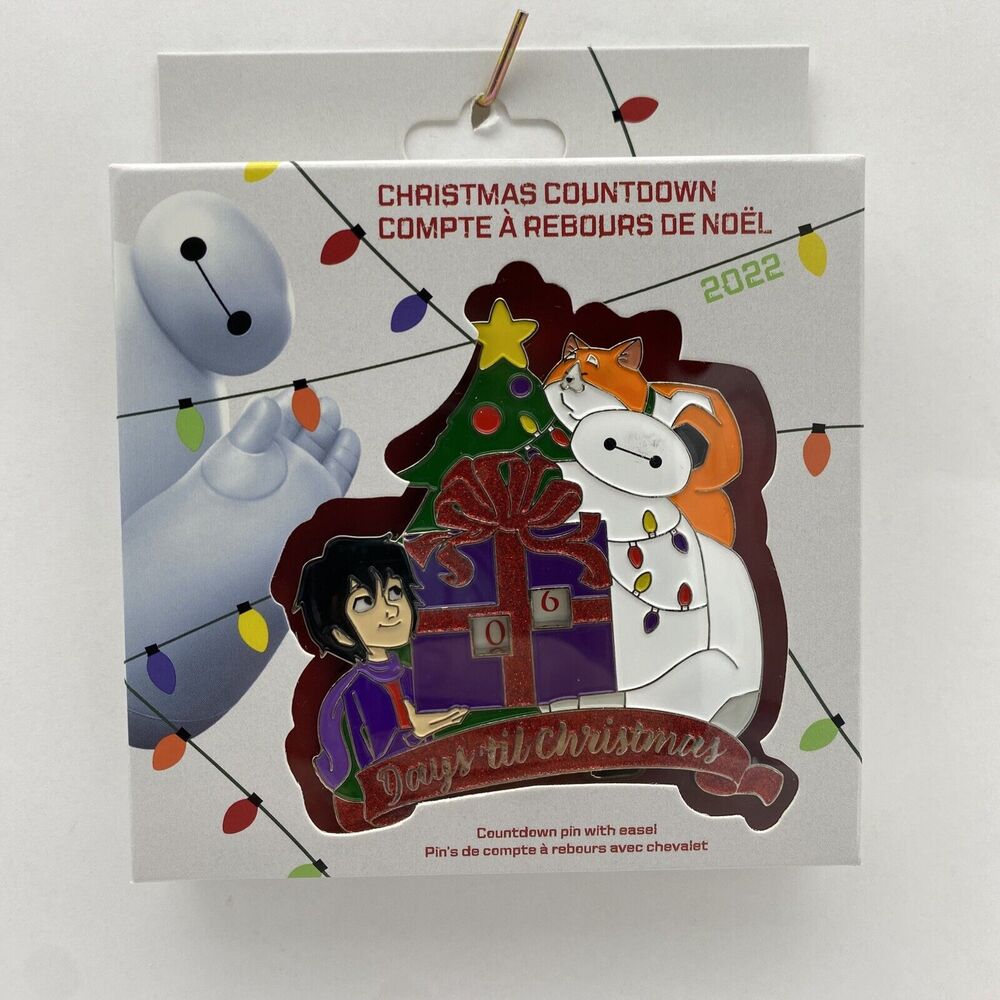 Disney Parks Pin Big Hero 6 Baymax & Hiro Mochi Christmas Countdown Display